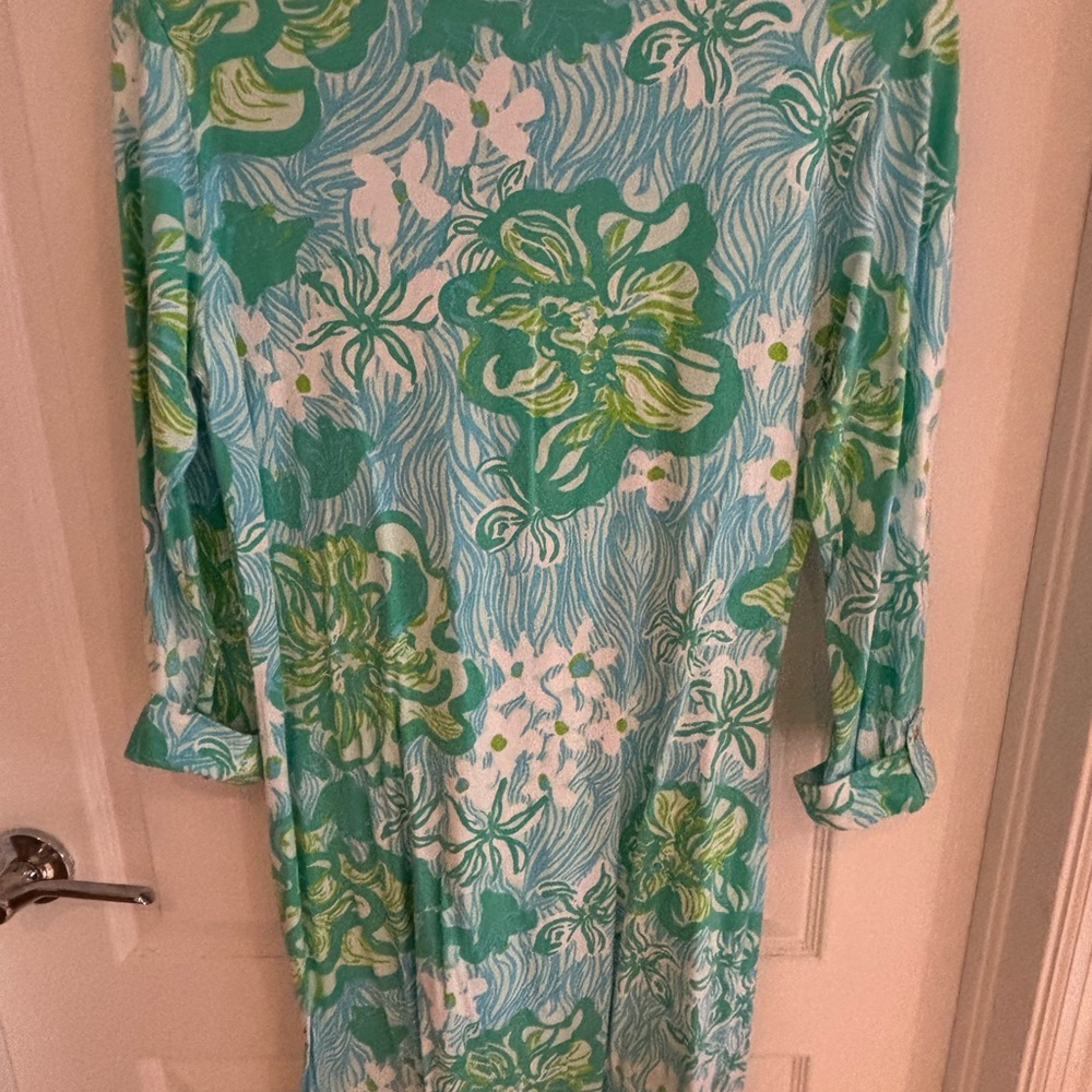 Lilly Pulitzer Blue and Green Floral Dress
